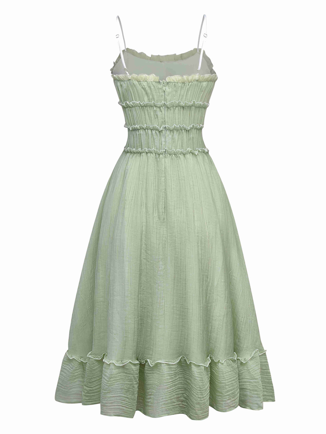 Green 1940s Spaghetti Strap Bow-tied Dress - vintage dress, retro fashion