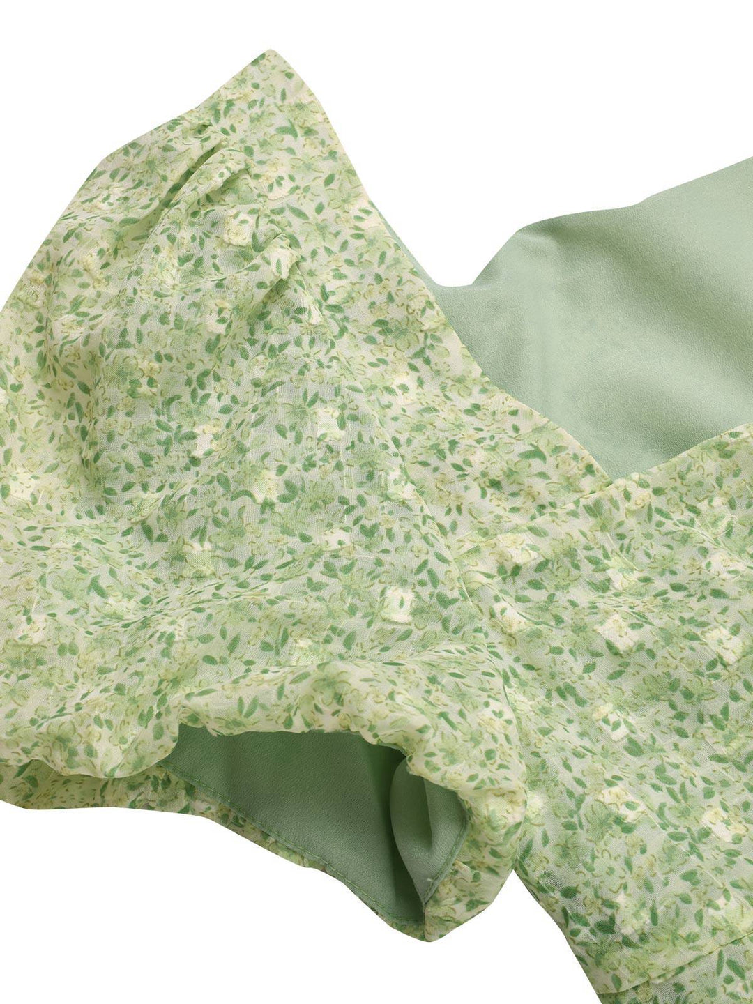 Green 1940s Sweetheart Ditsy Floral Dress — a 1940s silhouette that turns sidewalks into runways