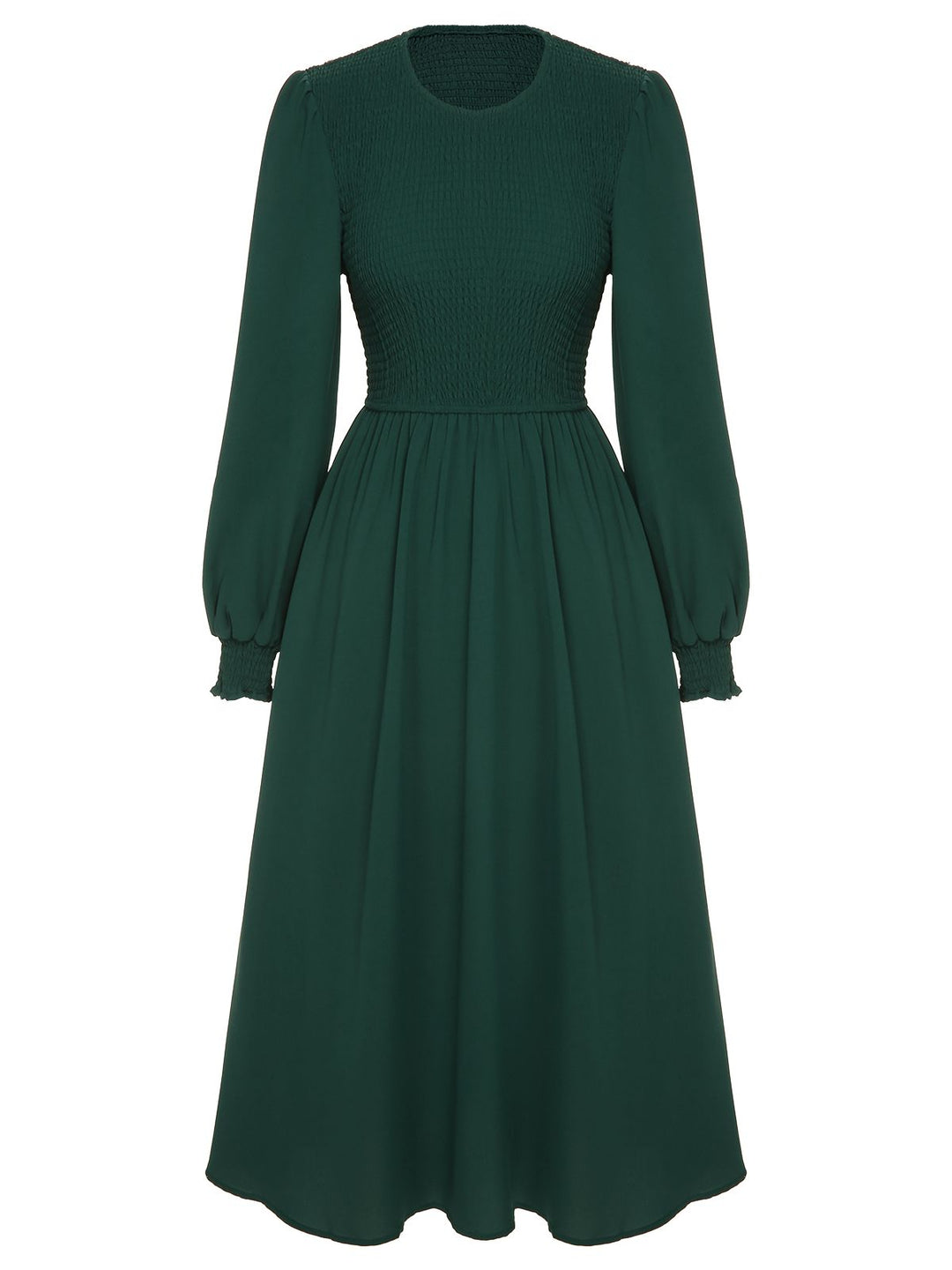 Green 1940s Top Elastic Regular Sleeve Dress — vintage elegance for the modern woman