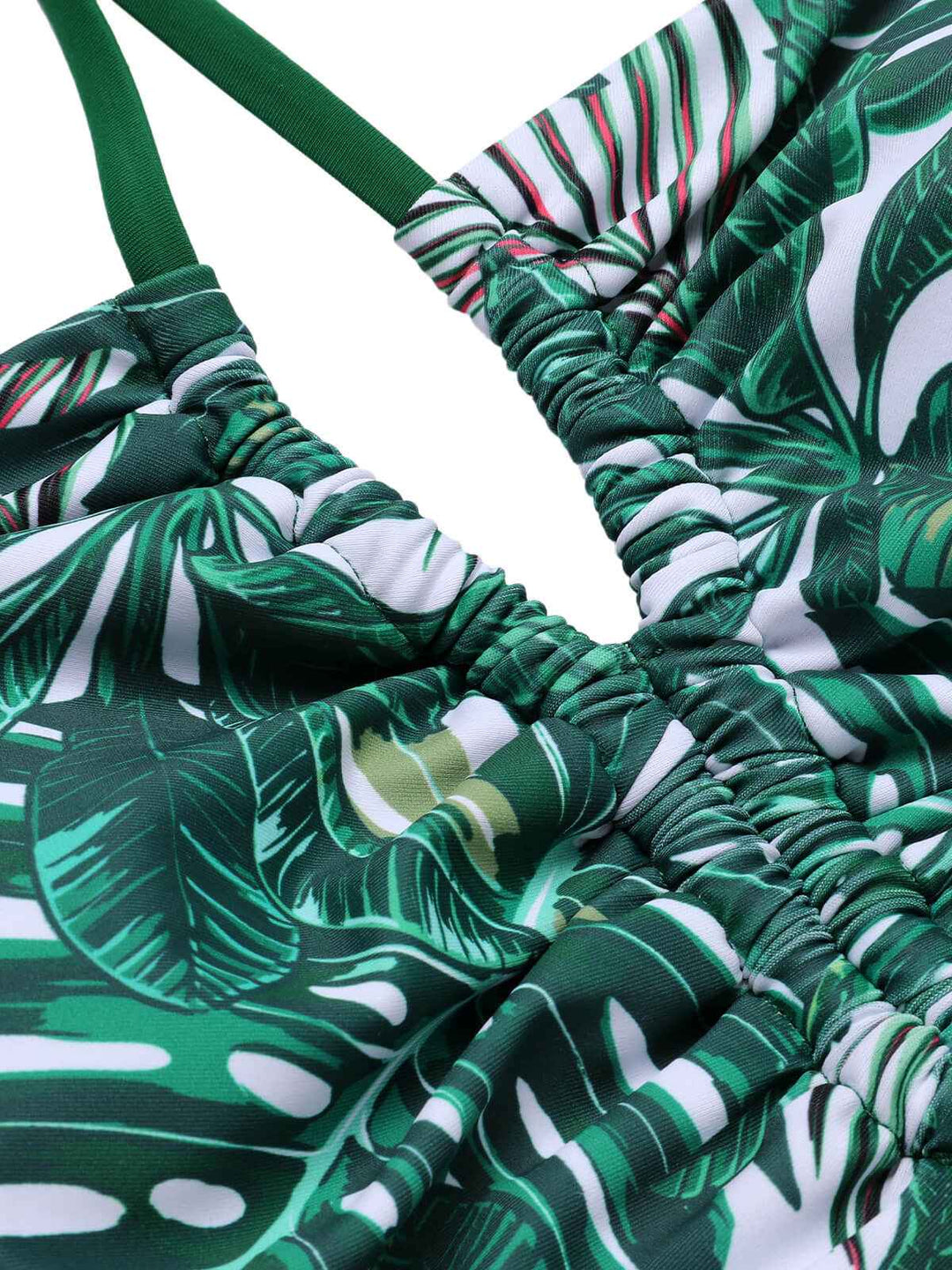 Green 1940s Tropical Hollow Out One-Piece Swimsuit — because 1940s glamour never goes out of style