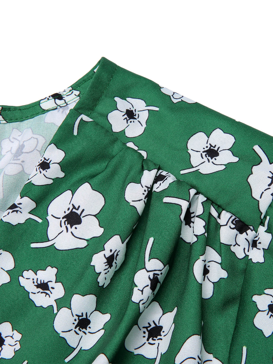 Green 1940s V-Neck Floral Dress, vintage dress, retro fashion, floral print - perfect for women who love vintage and retro fashion
