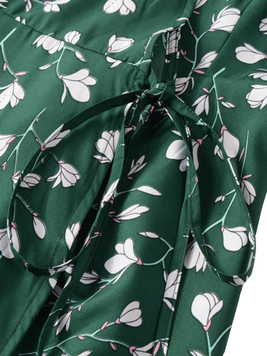 Green 1940s V-Neck Floral Dress — the kind of 1940s dress that makes strangers smile