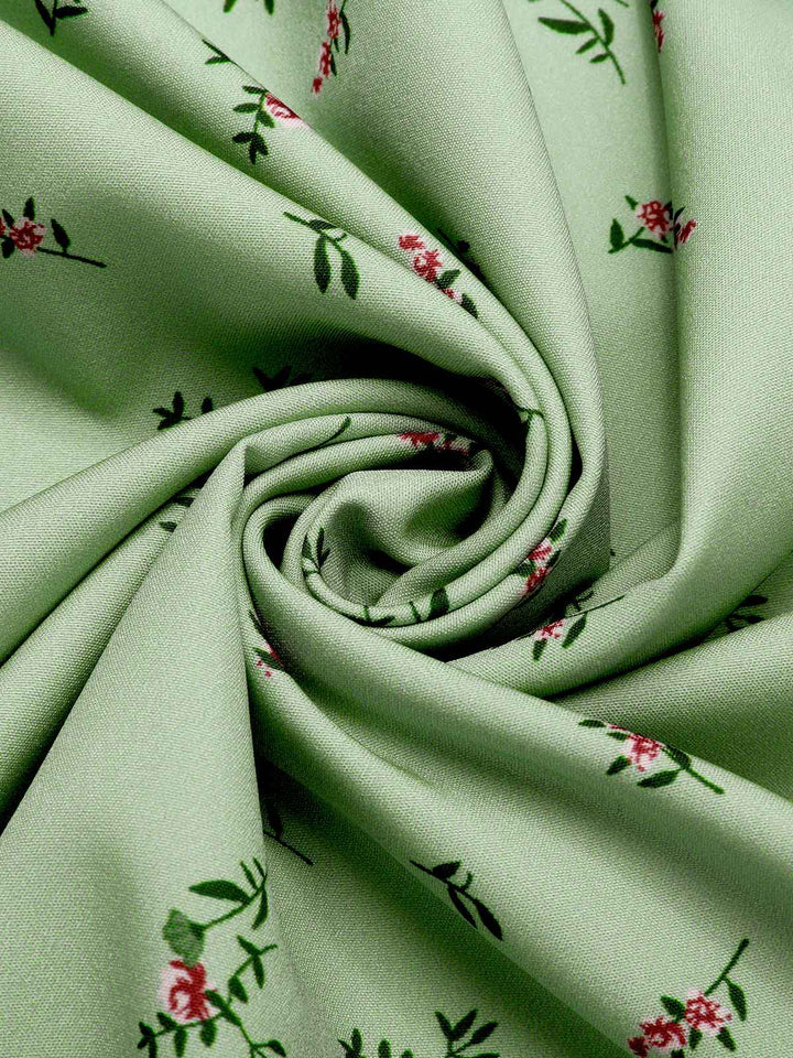 Green 1940s V-Neck Floral Lantern Sleeves Dress, vintage dress, retro fashion, floral print - perfect for women who love vintage and retro fashion