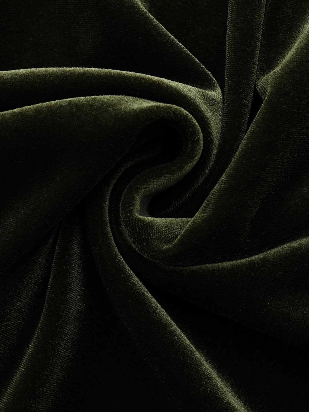 Green 1940s Velvet Deep-V Puff Sleeve Ruched Dress - vintage dress, retro fashion