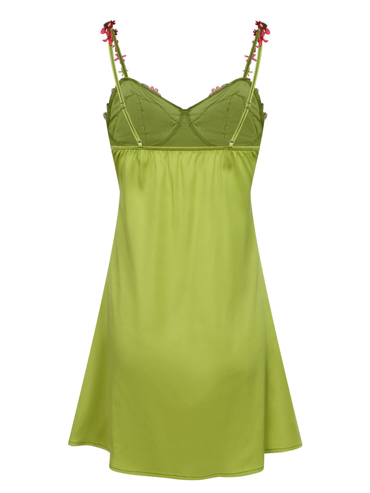 Green 3D Floral Suspender Sleepwear, vintage fashion, retro style - perfect for women who love vintage and retro fashion