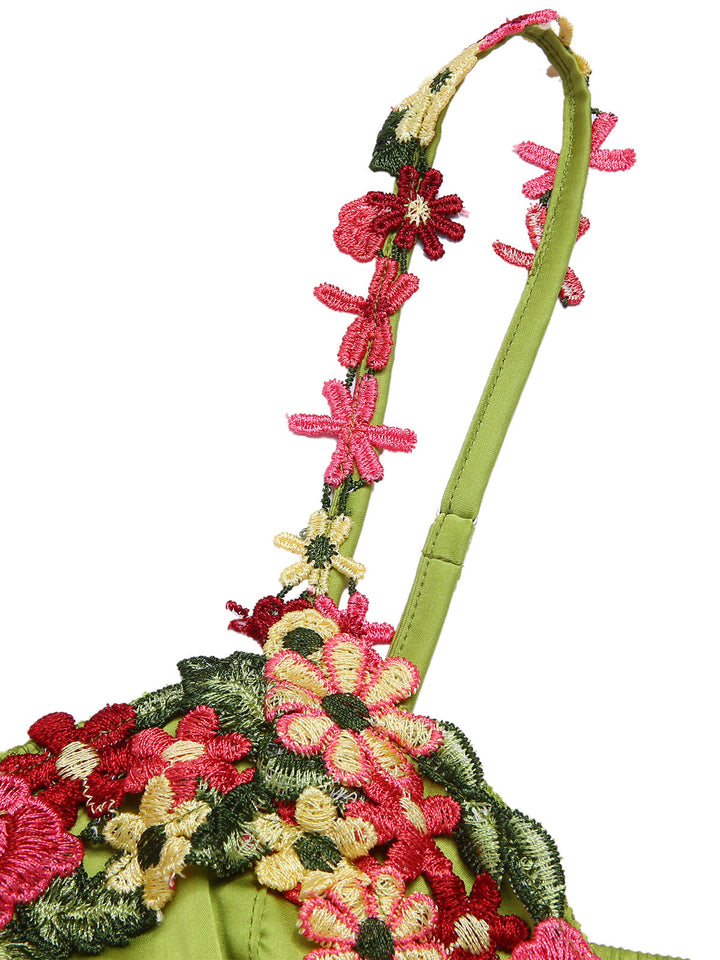 Green 3D Floral Suspender Sleepwear, vintage fashion, retro style - perfect for women who love vintage and retro fashion