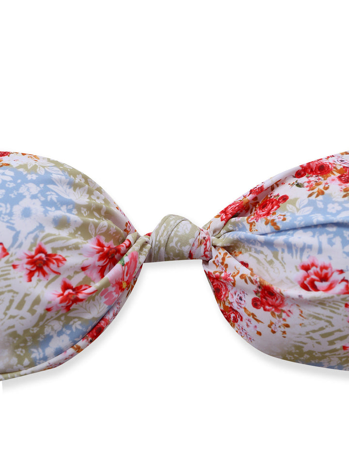 Green 1950s Floral Ruffle Bikini Set - vintage swimwear, retro swimsuit, pin-up style for vintage lovers