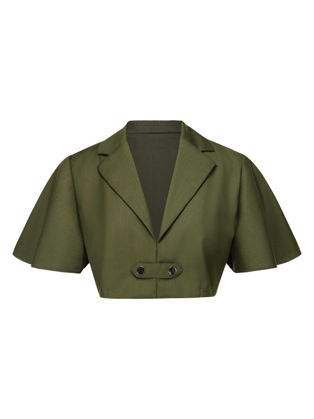 Green 1950s Lapel Solid Cropped Cape - vintage fashion, style