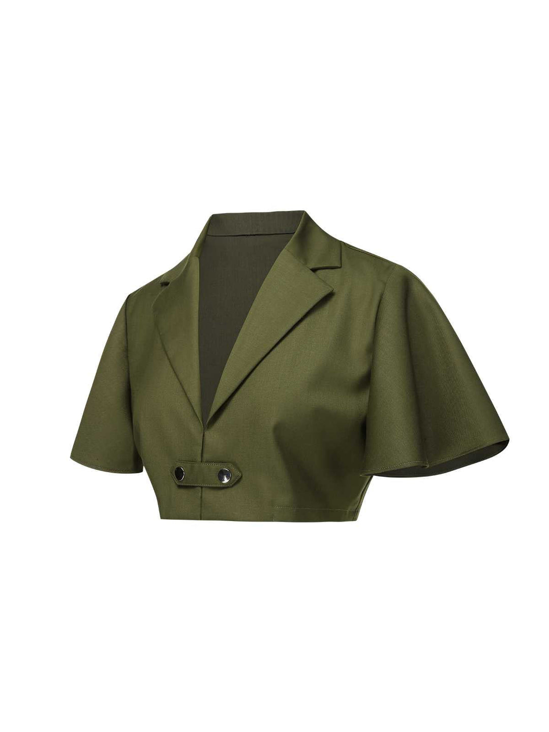 Green 1950s Lapel Solid Cropped Cape - vintage fashion, style