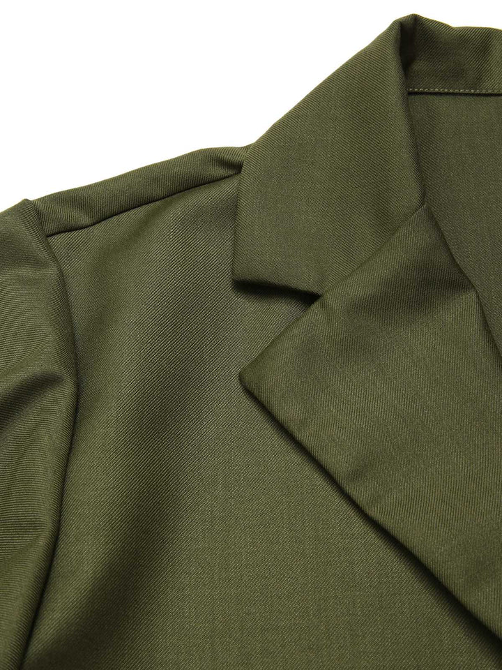 Green 1950s Lapel Solid Cropped Cape - vintage fashion, style