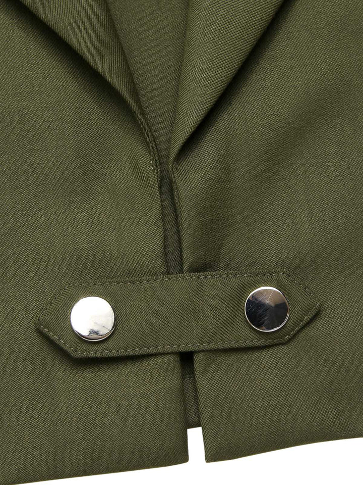 Green 1950s Lapel Solid Cropped Cape - vintage fashion, style