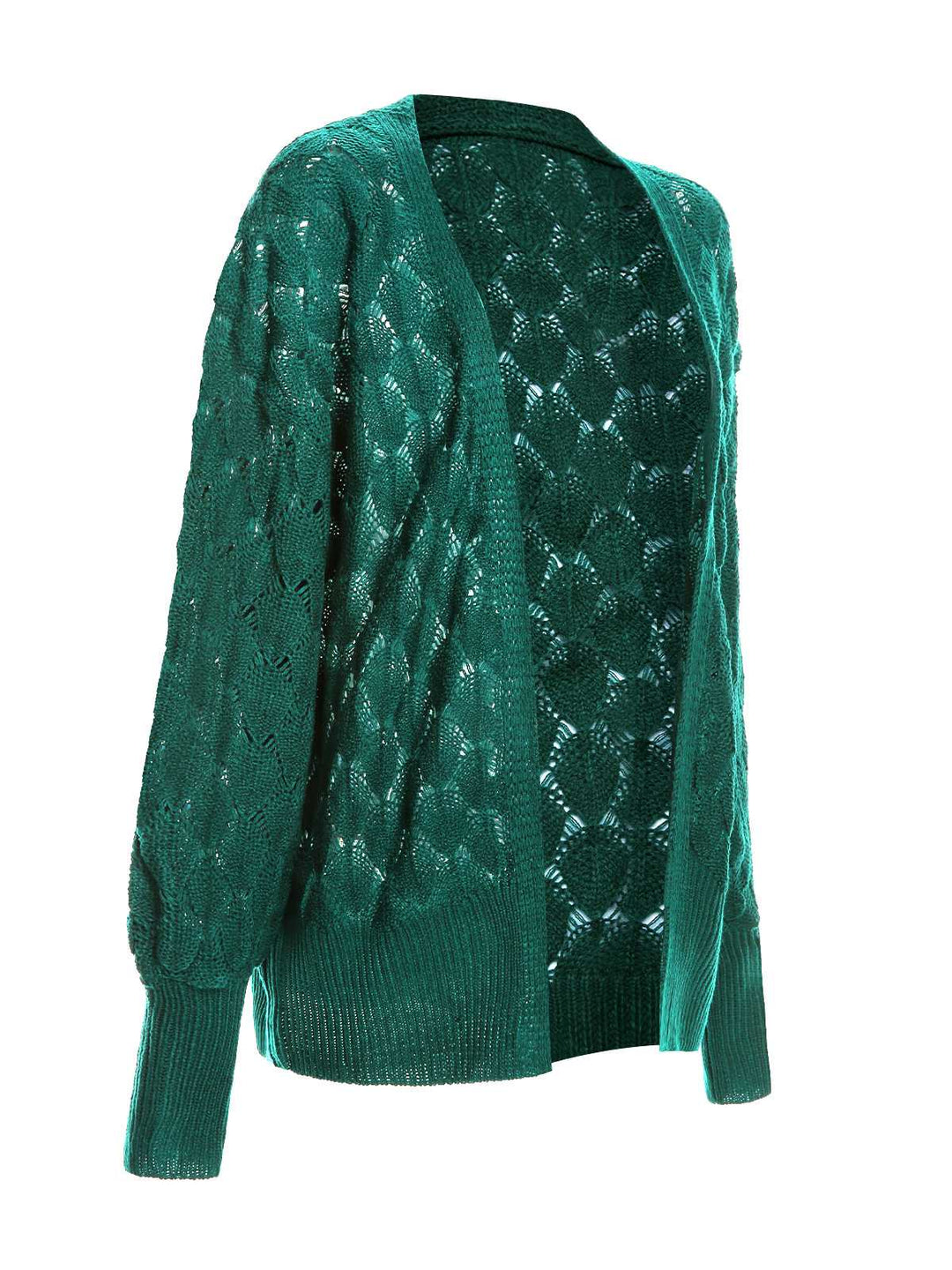 Green 1950s Open Front Crochet Cardigan, vintage fashion, retro style - perfect for women who love vintage and retro fashion