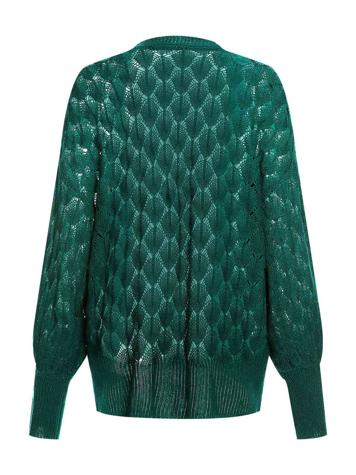 Green 1950s Open Front Crochet Cardigan, vintage fashion, retro style - perfect for women who love vintage and retro fashion