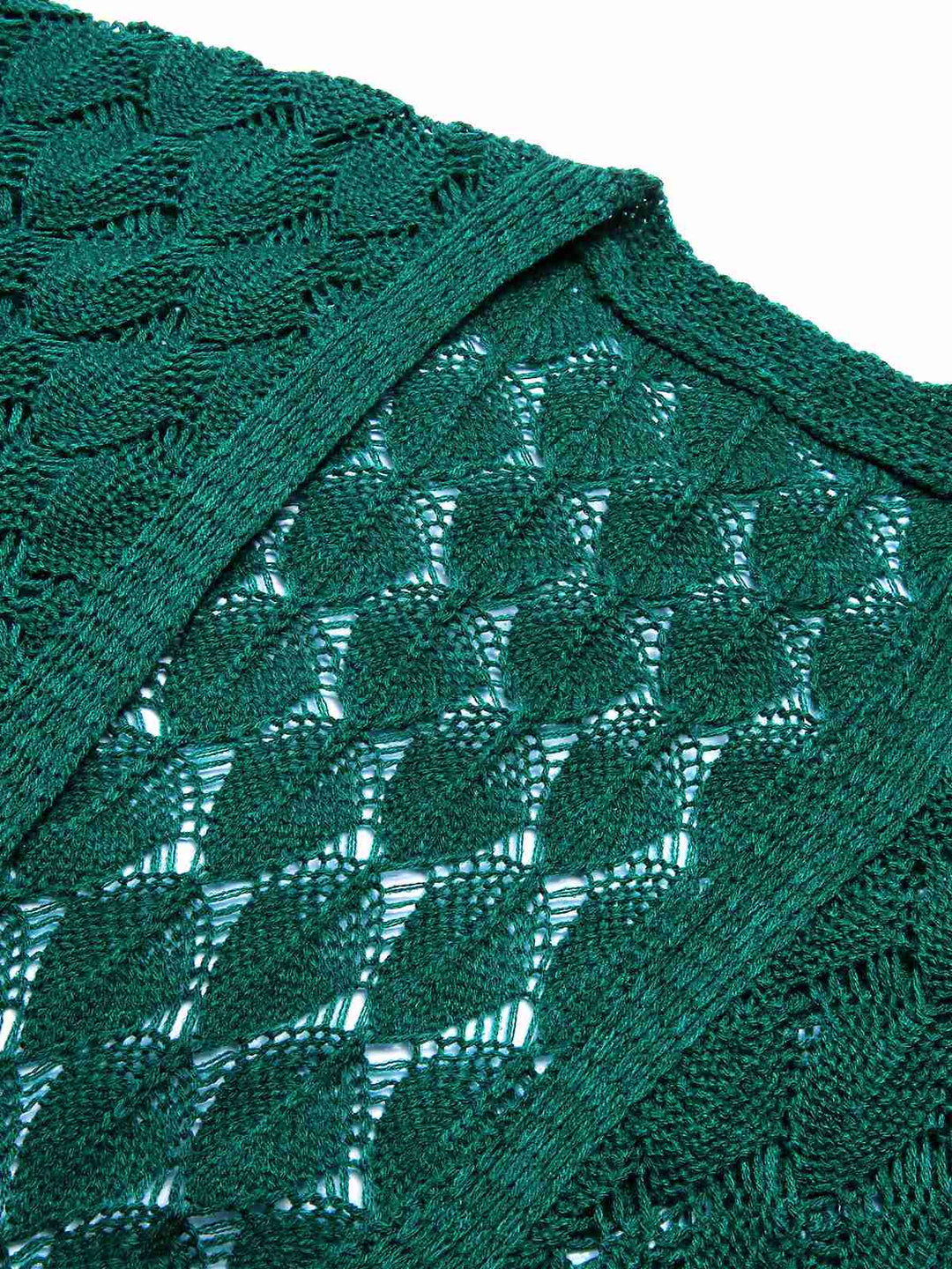 Green 1950s Open Front Crochet Cardigan, vintage fashion, retro style - perfect for women who love vintage and retro fashion
