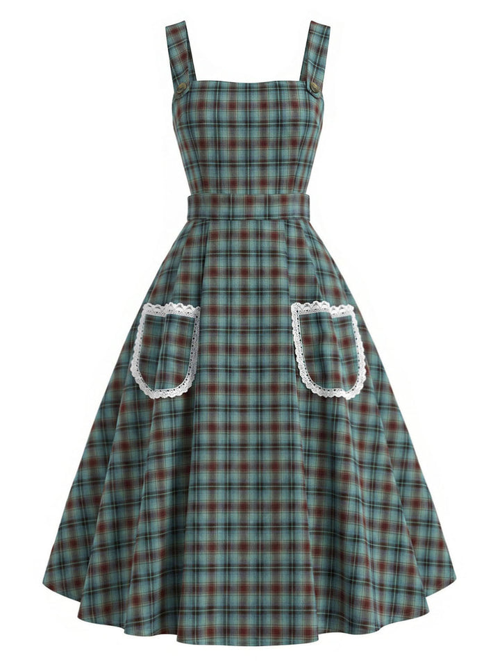 [Pre-Sale] Lake Green Plaid Lace Blouse 2