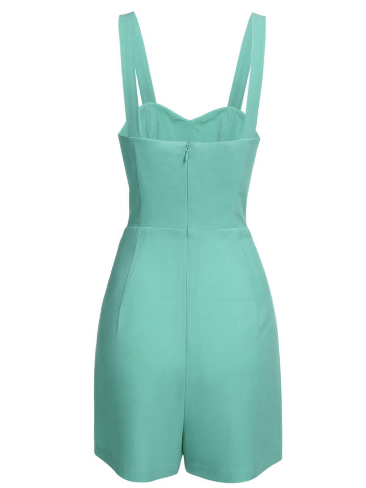 She sways in this Green 1950s Romper &amp; Cherry Skirt and it&