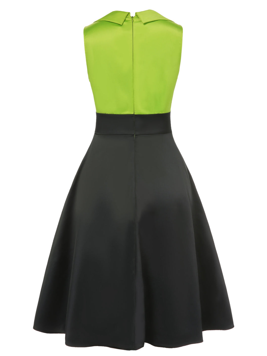 Green 1950s Satin Lapel Patchwork Dress, vintage dress, retro fashion, rockabilly, pin-up fashion - perfect for women who love vintage and retro fashion