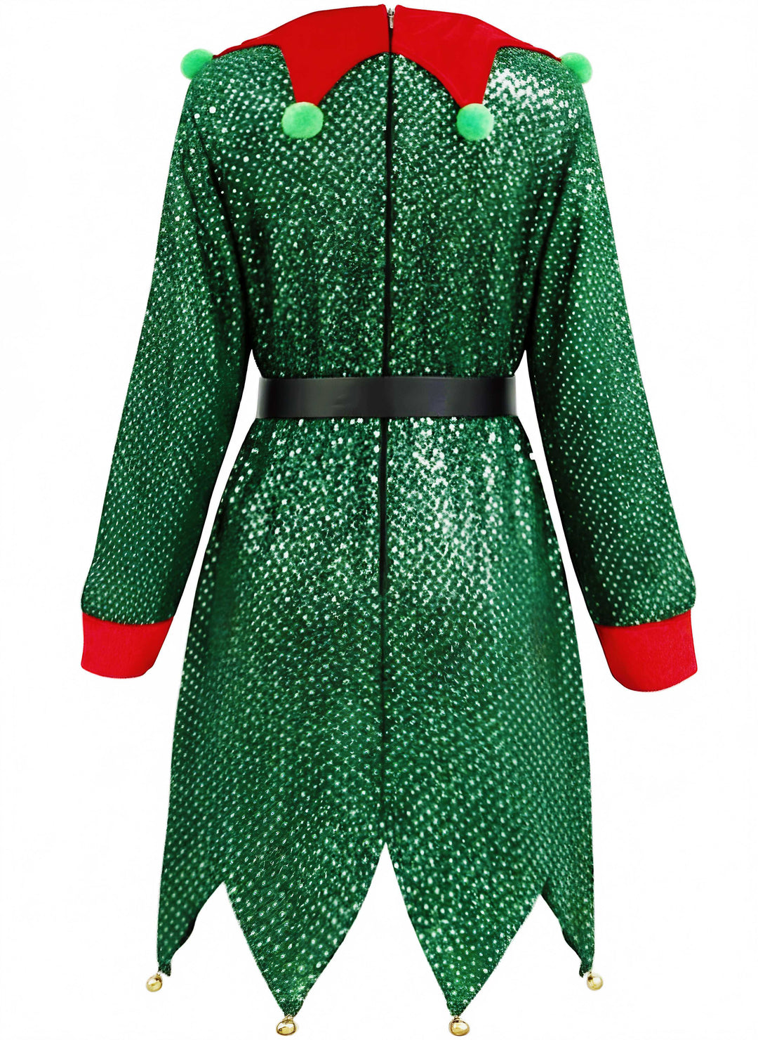 Green 1950s Sequin Christmas Elf Costume Set - vintage fashion, retro style