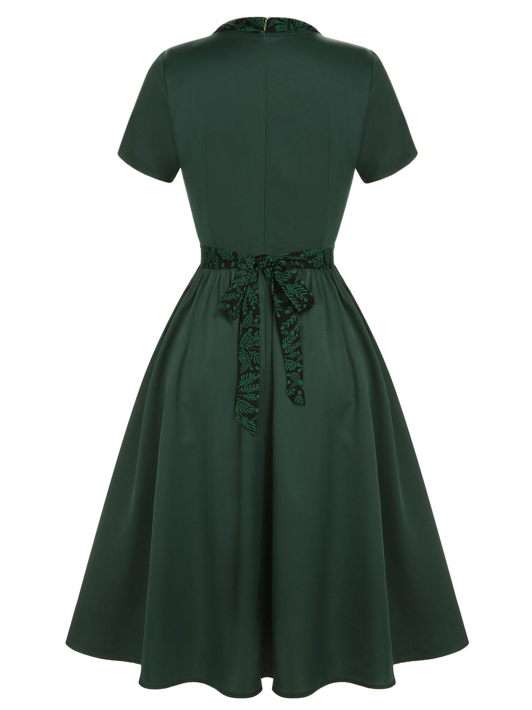 Green 1950s Solid Bow Square Collar Dress, vintage dress, retro fashion, rockabilly, pin-up fashion - perfect for women who love vintage and retro fashion