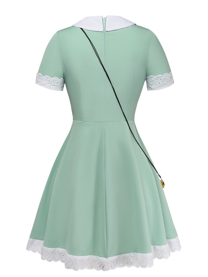 Green V Neck Dress 2