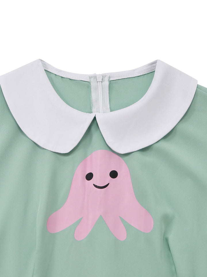 Green V Neck Dress 5