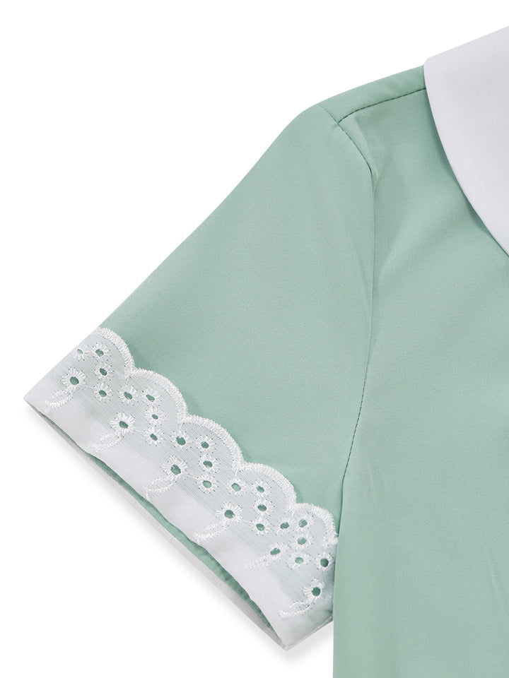 Green V Neck Dress 6