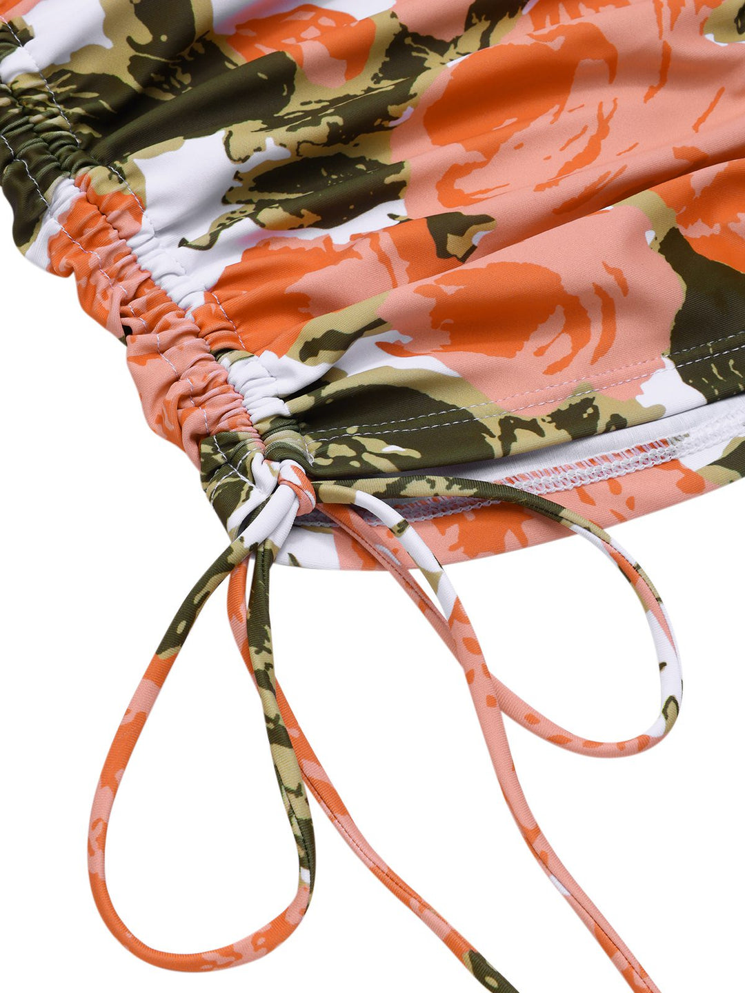 Green 1960s Bandeau Halter Floral Drawstring Swimsuit — because 1960s glamour never goes out of style