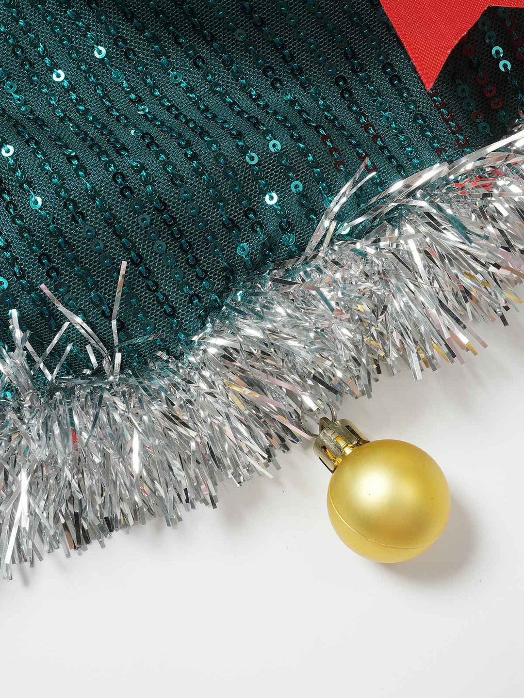 Green 1960s Bow &amp; Christmas Bell Sequin Dress - vintage dress, retro fashion
