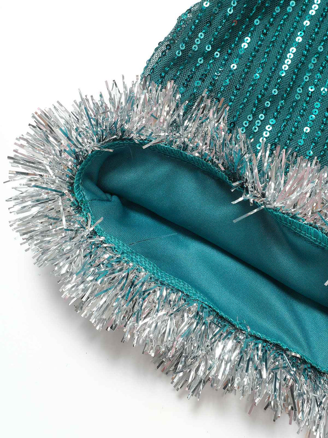 Green 1960s Bow &amp; Christmas Bell Sequin Dress - vintage dress, retro fashion