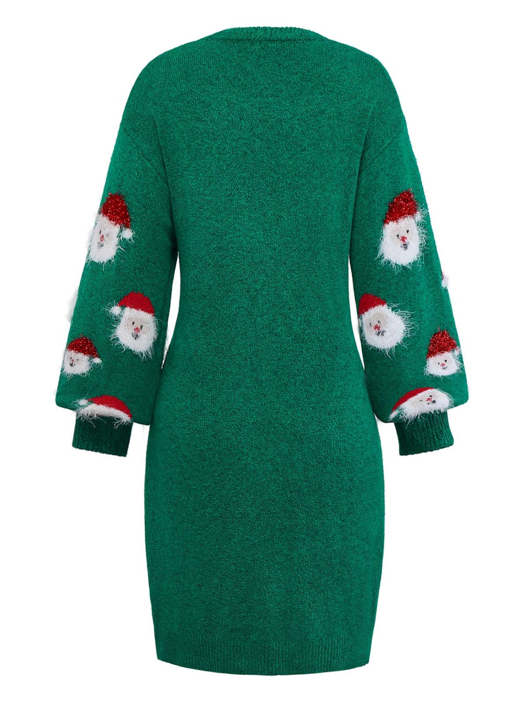 Green 1960s Christmas Santa Claus Sweater Dress - vintage dress, fashion