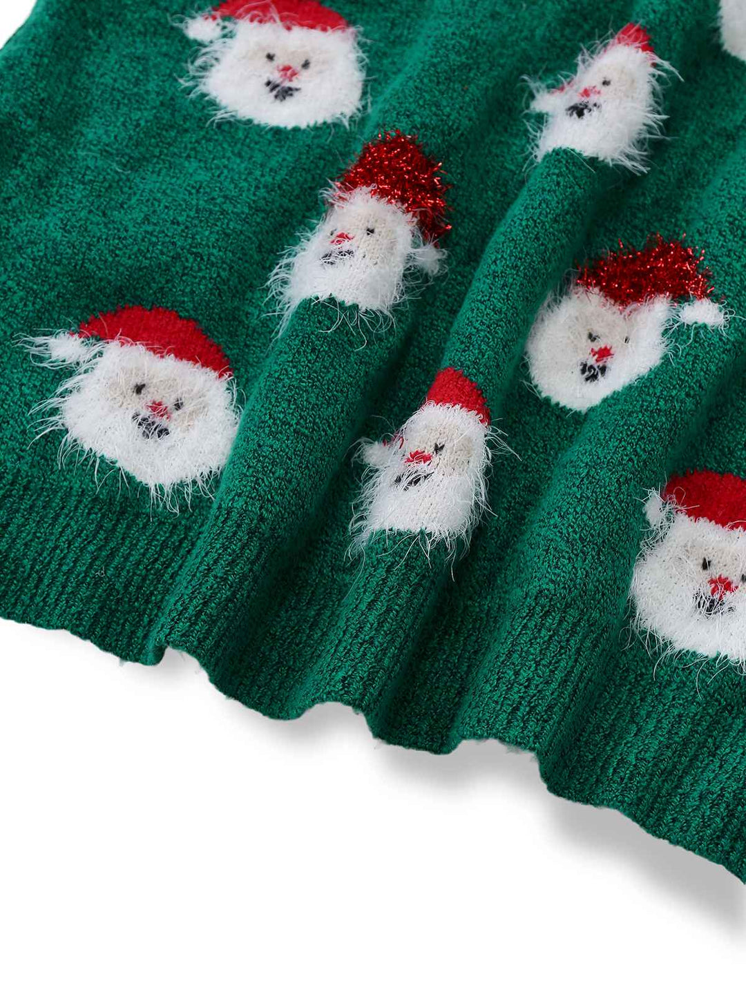 Green 1960s Christmas Santa Claus Sweater Dress - vintage dress, fashion