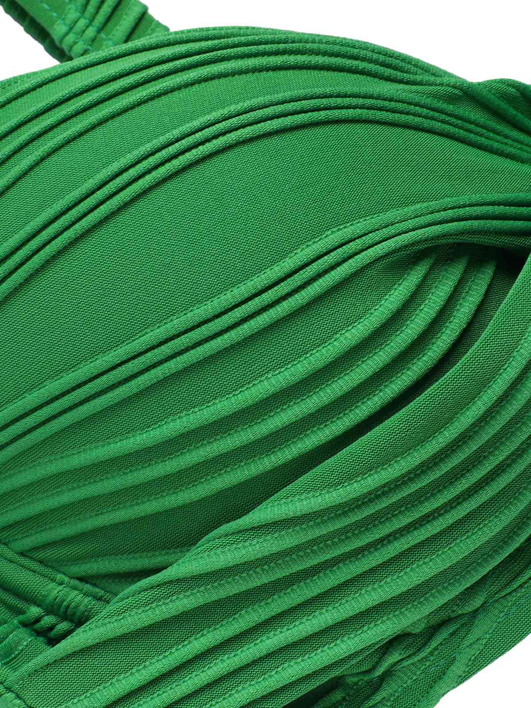 Green 1960s Pleated Solid Swimsuit — because 1960s glamour never goes out of style