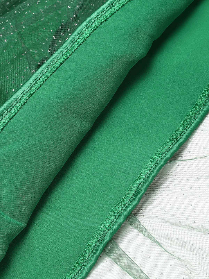 Green 1960s Pom-Pom Christmas Tree Dress: where 1960s romance meets her modern spirit