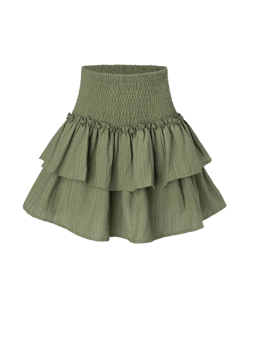 Green 1960s Solid Elastic Waist Cake Skirt: 1960s grace for the woman who dances through life