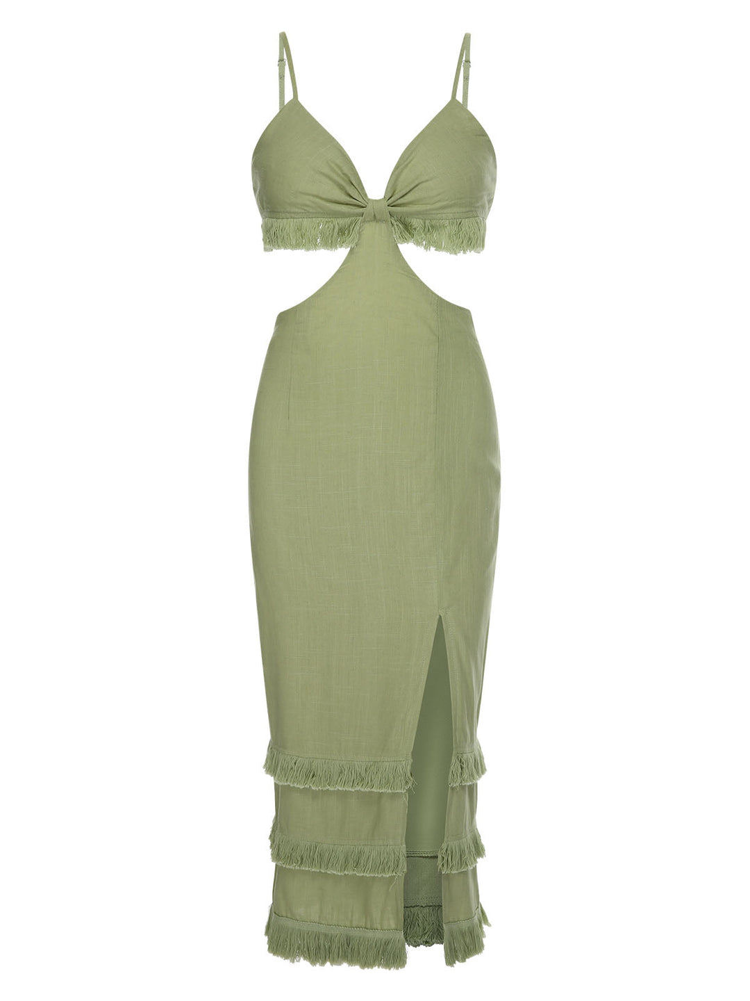 Green 1960s Solid Tassel Hem Suspender Dress, vintage dress, retro fashion - perfect for women who love vintage and retro fashion