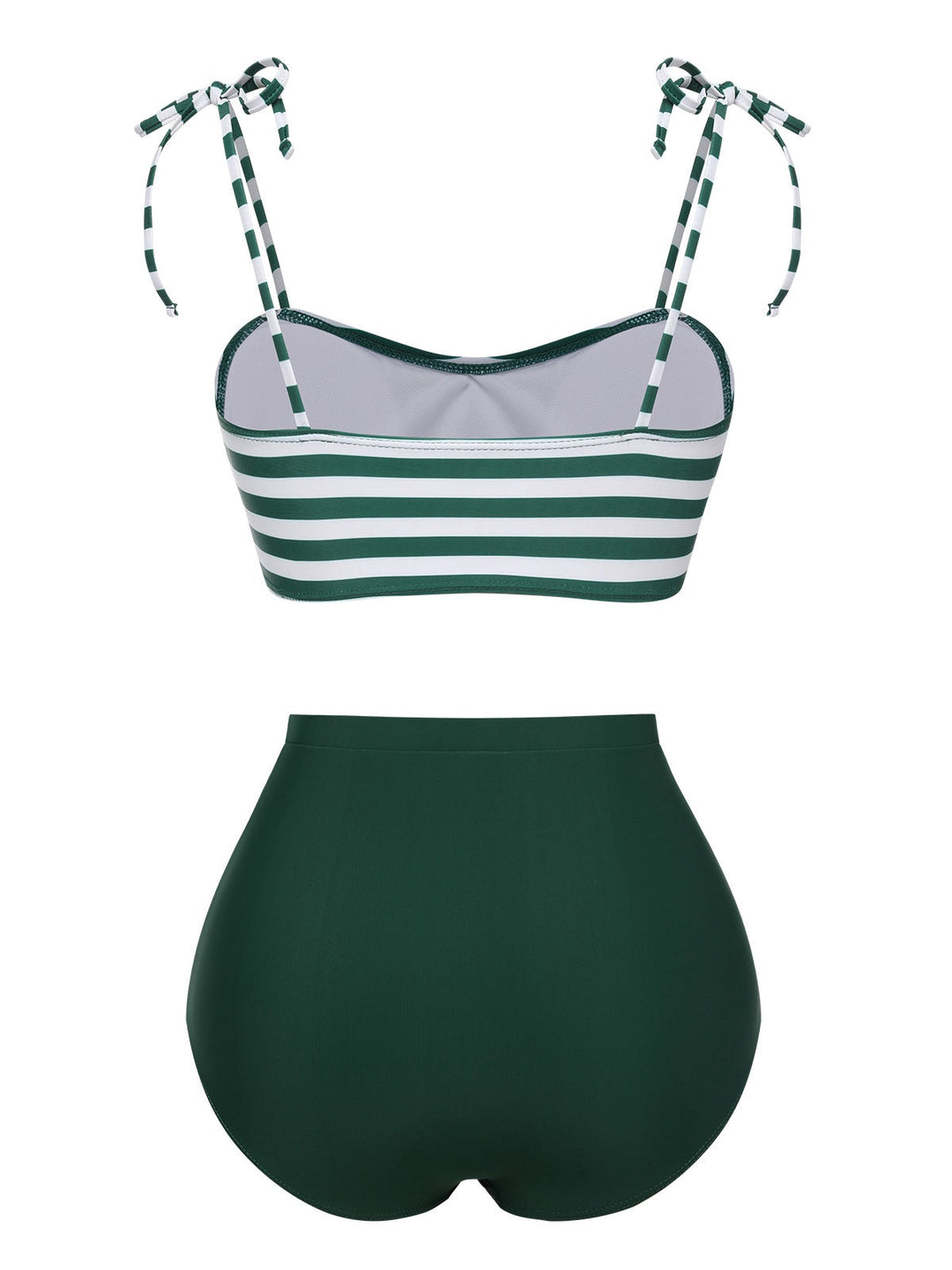 Green 1960s Stripe Shoulder Straps Swimsuit, vintage swimsuit, pin-up swimwear - perfect for women who love vintage and retro fashion