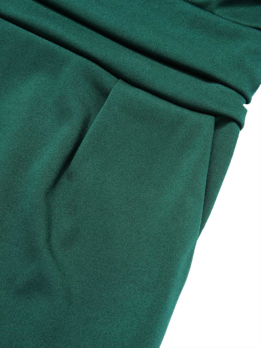 Green 1960s V-Neck High Waist Wide-Leg Jumpsuit — 1960s style that transcends decades