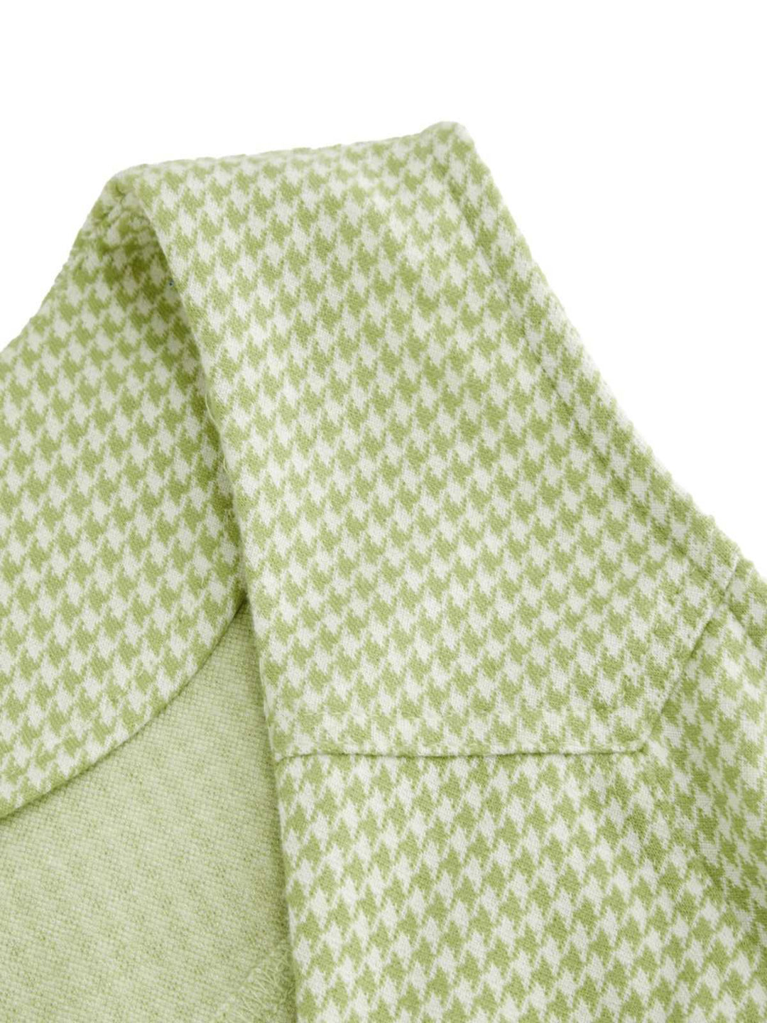 Green 1960s V-Neck Houndstooth Sleeveless Dress - vintage dress, retro fashion