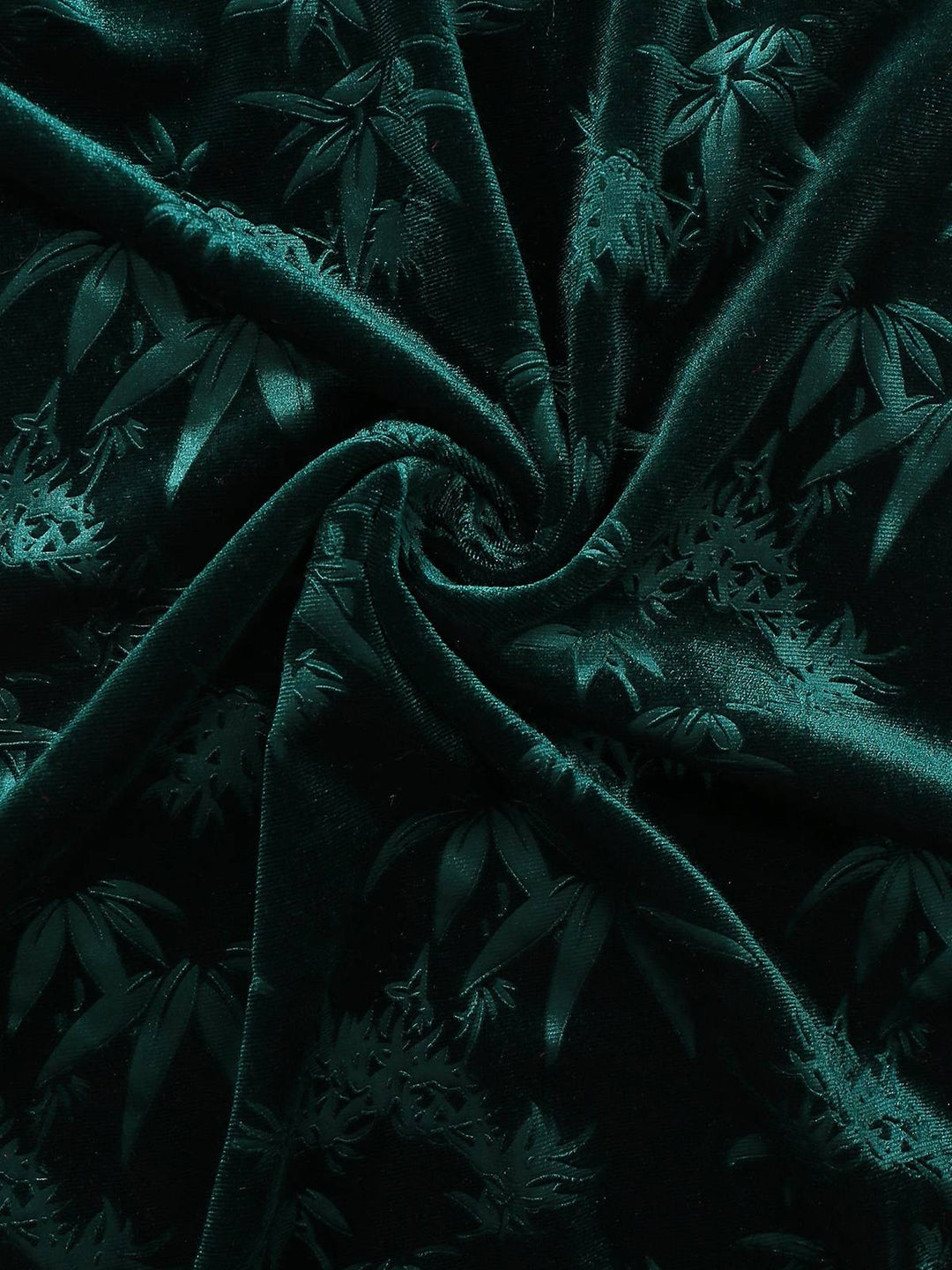Green 1960s Velvet Plant Pattern Pencil Dress - vintage dress, retro fashion
