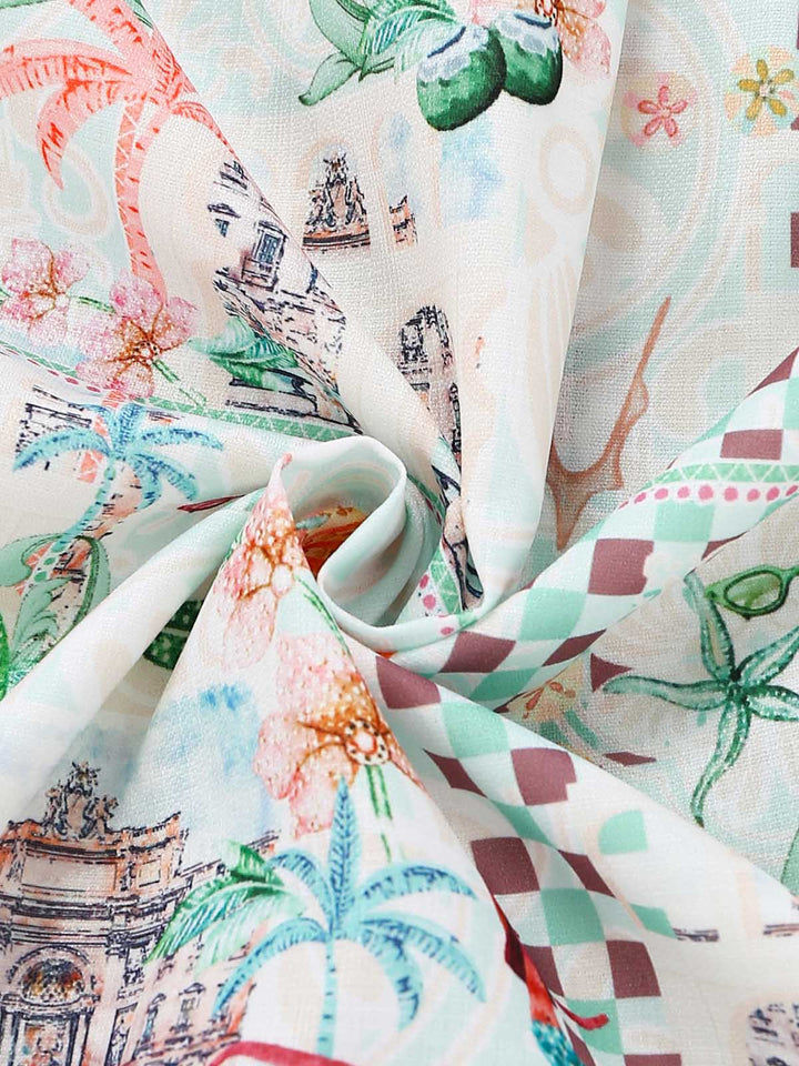 Green-1970s-Coastal-Puff-Sleeve-Shirt-Dress, vintage, retro, dress