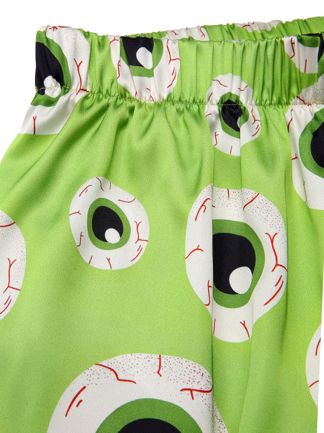 Green Halloween Eyeball Lapel Pajama Set, vintage fashion, retro style - perfect for women who love vintage and retro fashion