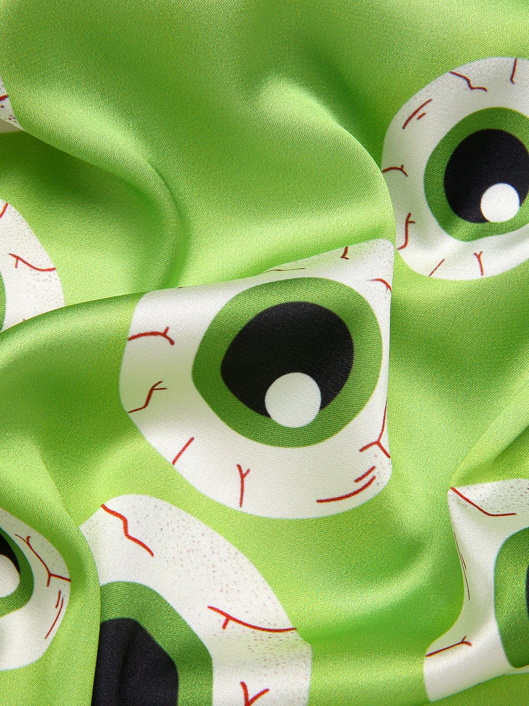 Green Halloween Eyeball Lapel Pajama Set, vintage fashion, retro style - perfect for women who love vintage and retro fashion