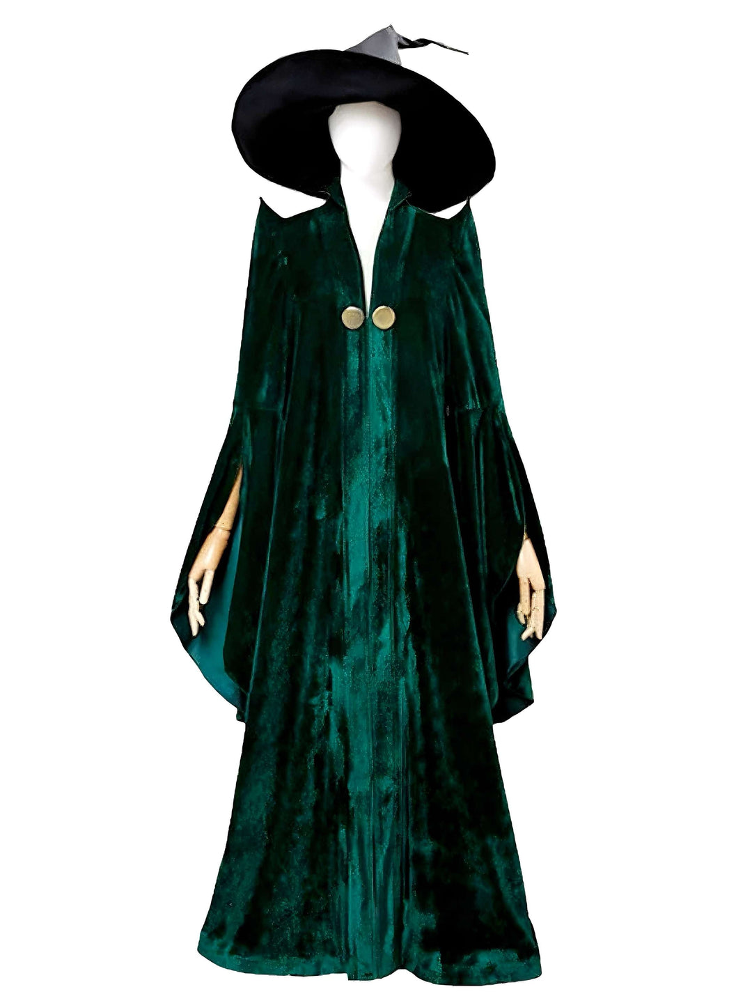 Green 1970s Halloween Velvet Witch Costume Cloak - vintage fashion, retro style