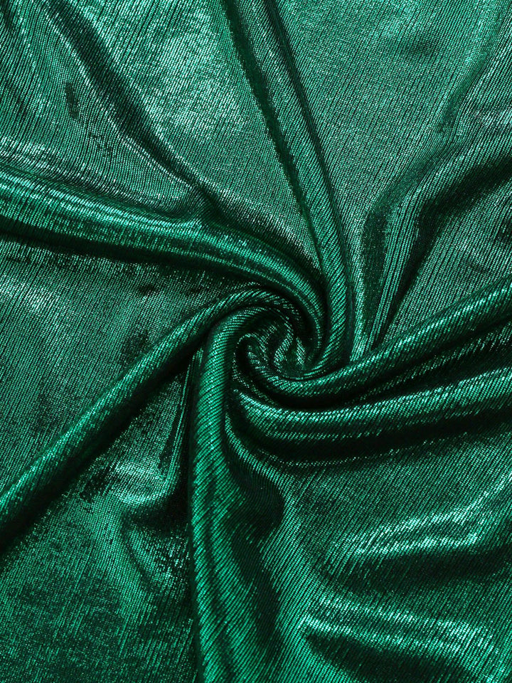 Green 1970s Knotted Cut-Out Glossy Jumpsuit - vintage jumpsuit, retro fashion