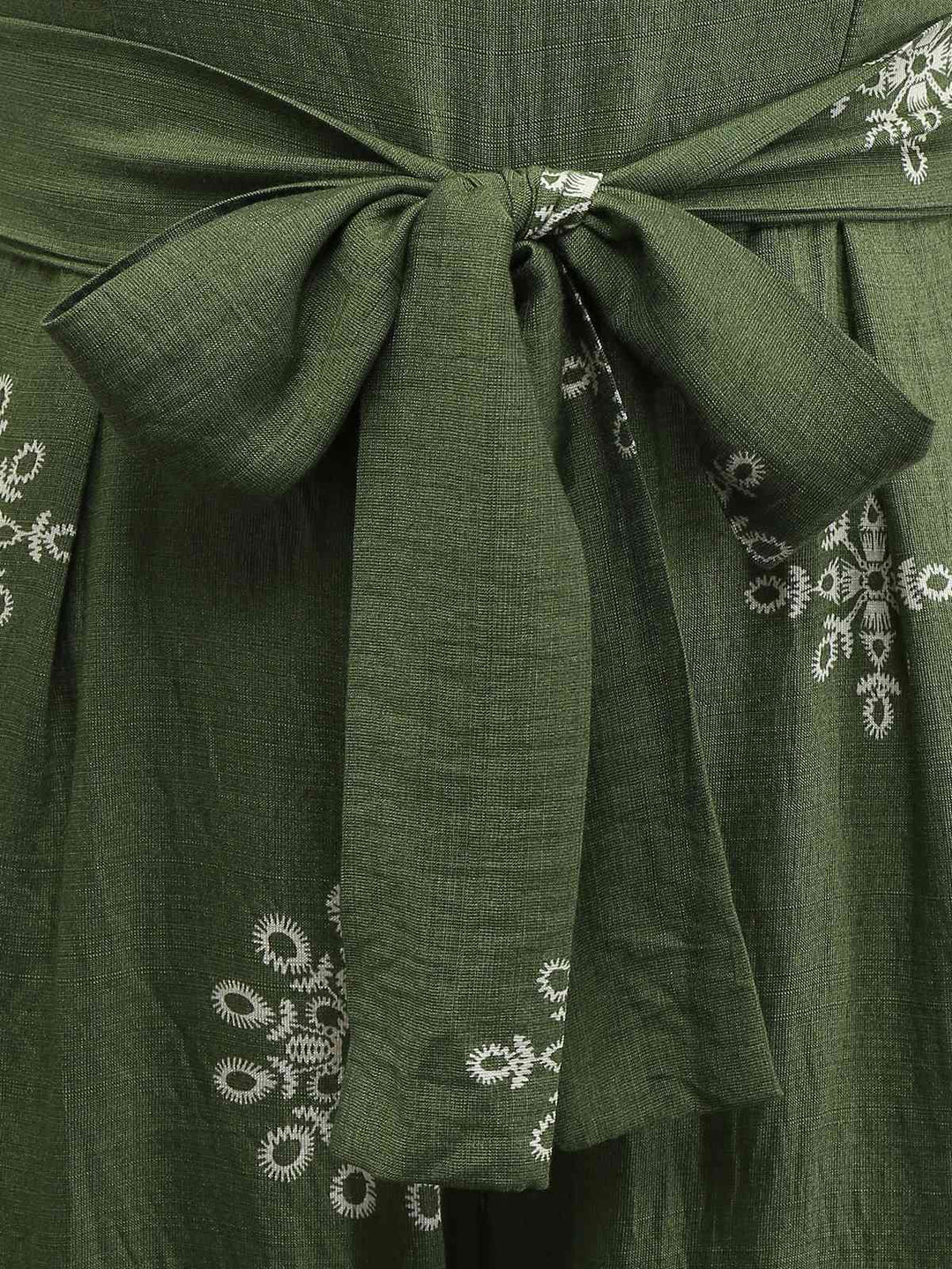 Green 1970s Wide-Legs Bohemian Bandeau Jumpsuit — 1970s vintage charm for her modern wardrobe