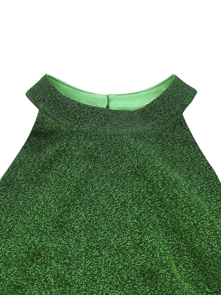 Green 1980s Solid Sparkly Mock Mesh Jumpsuit - vintage jumpsuit, retro fashion