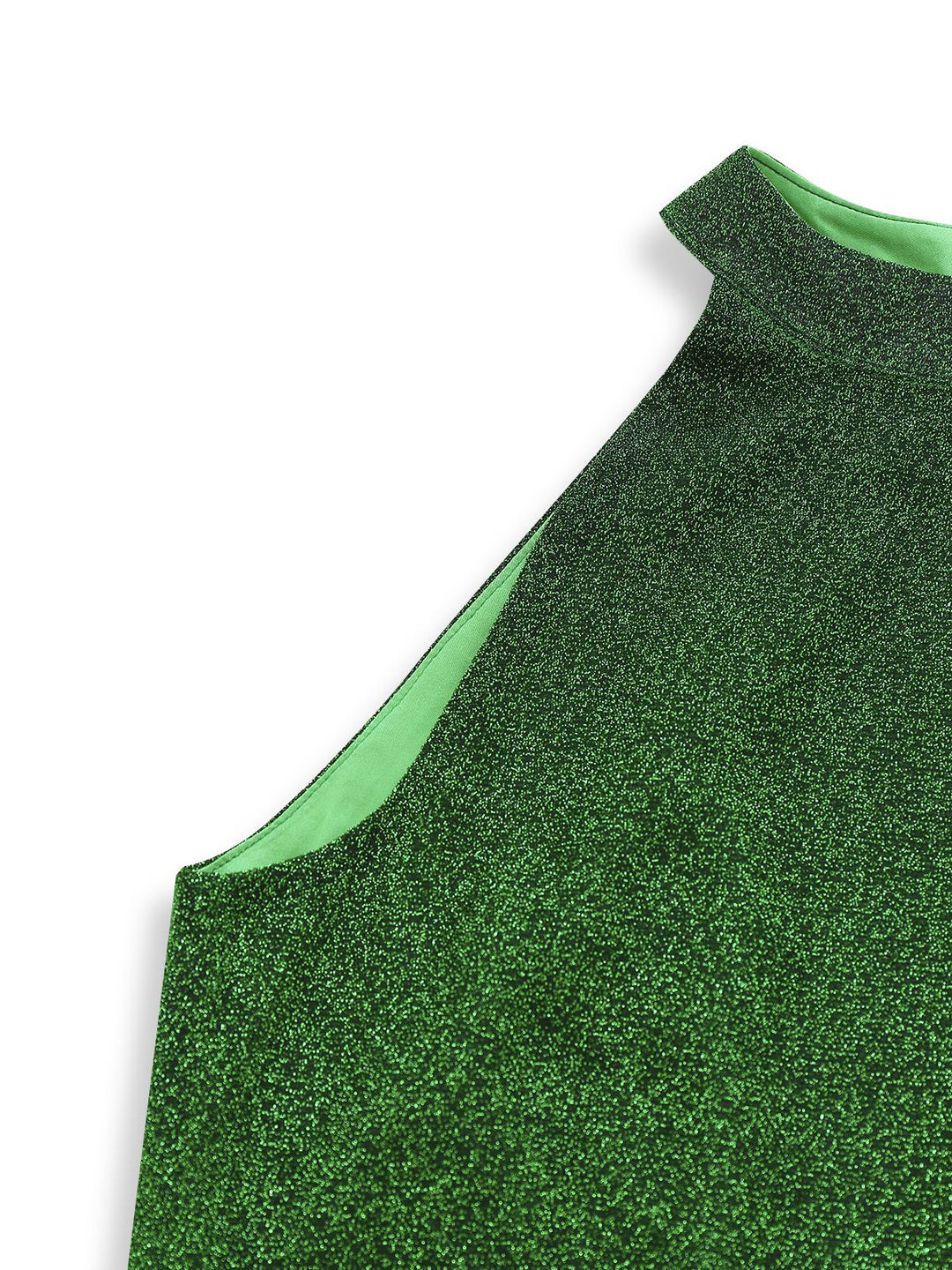 Green 1980s Solid Sparkly Mock Mesh Jumpsuit - vintage jumpsuit, retro fashion