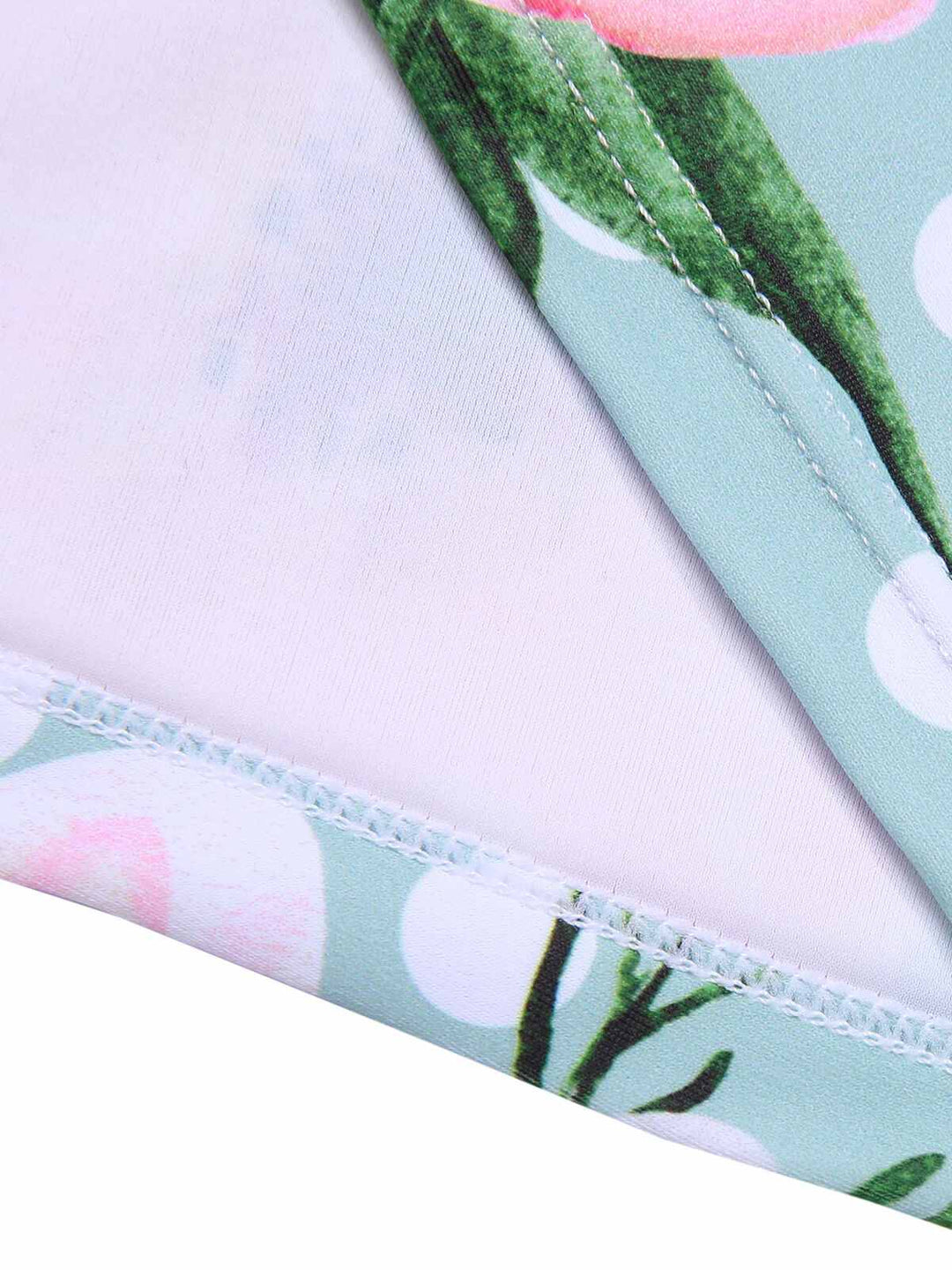 Green &amp; Pink 1930s Floral Polka Dot Halter Swimsuit, vintage swimsuit, pin-up swimwear - perfect for women who love vintage and retro fashion