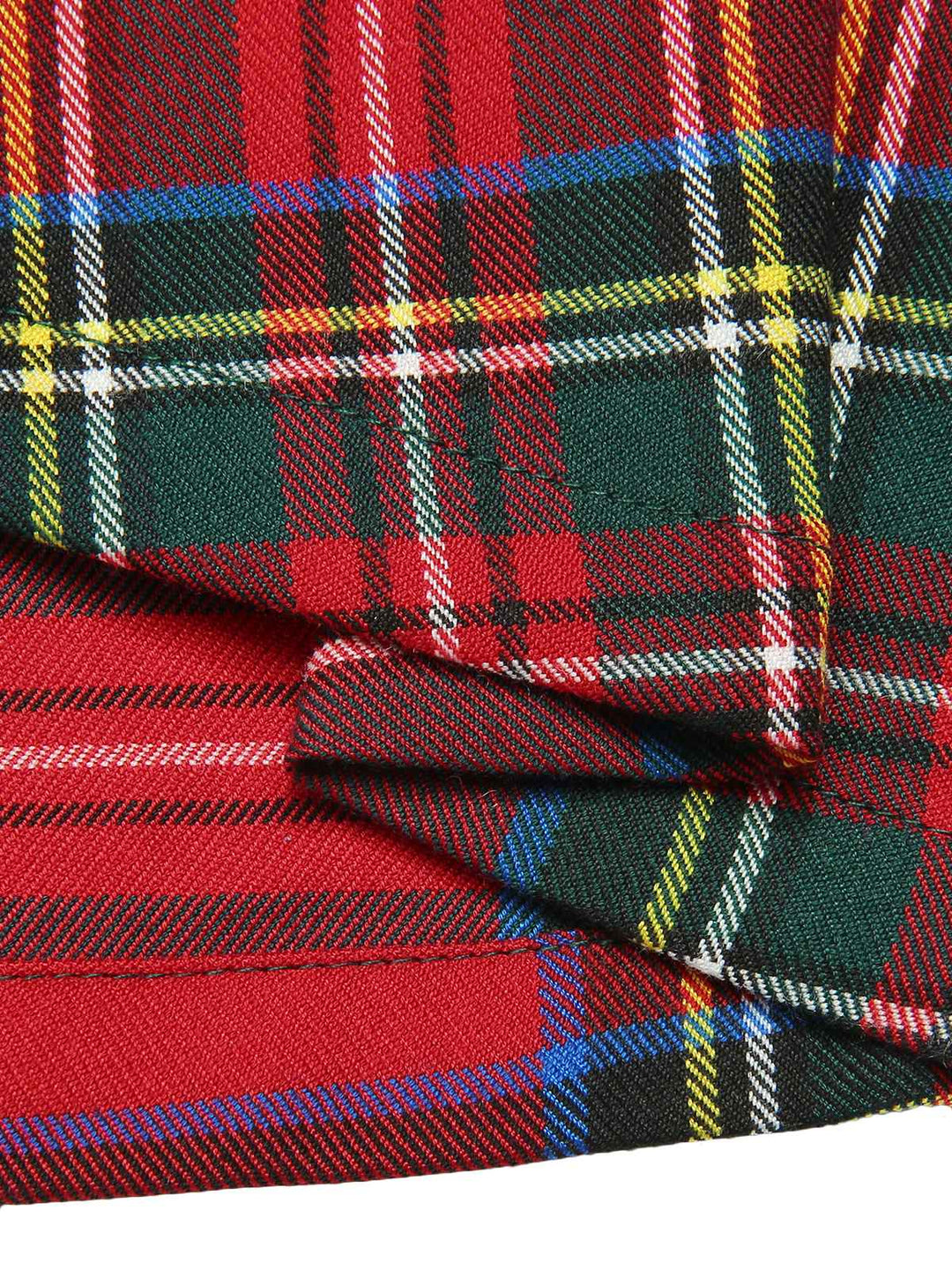 Green&amp;Red 1950s Square Neck Plaids Long Sleeve Dress: timeless style reimagined