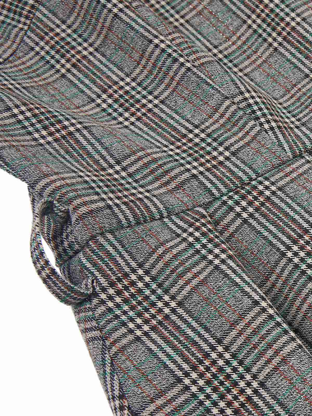 2PCS Grey 1940s V-Neck Plaid Dress &amp; Satin Blouse — the kind of 1940s dress that makes strangers smile